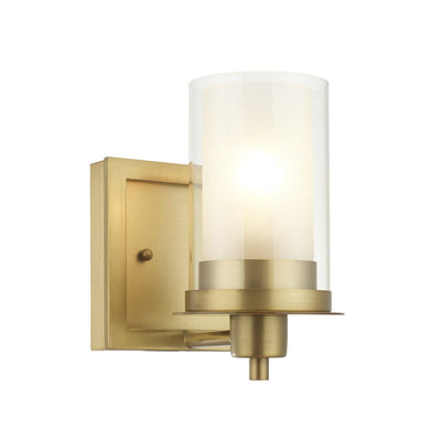 Juno Brushed Brass 1 Light Wall Sconce / Bathroom Fixture
