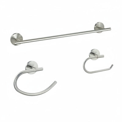 Kain Series 3 Piece Satin Nickel Bathroom Hardware Set