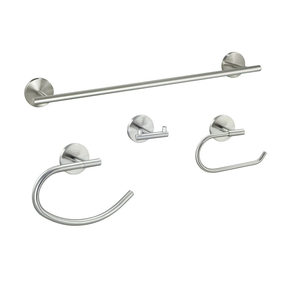 Kain Series 4 Piece Satin Nickel Bathroom Hardware Set