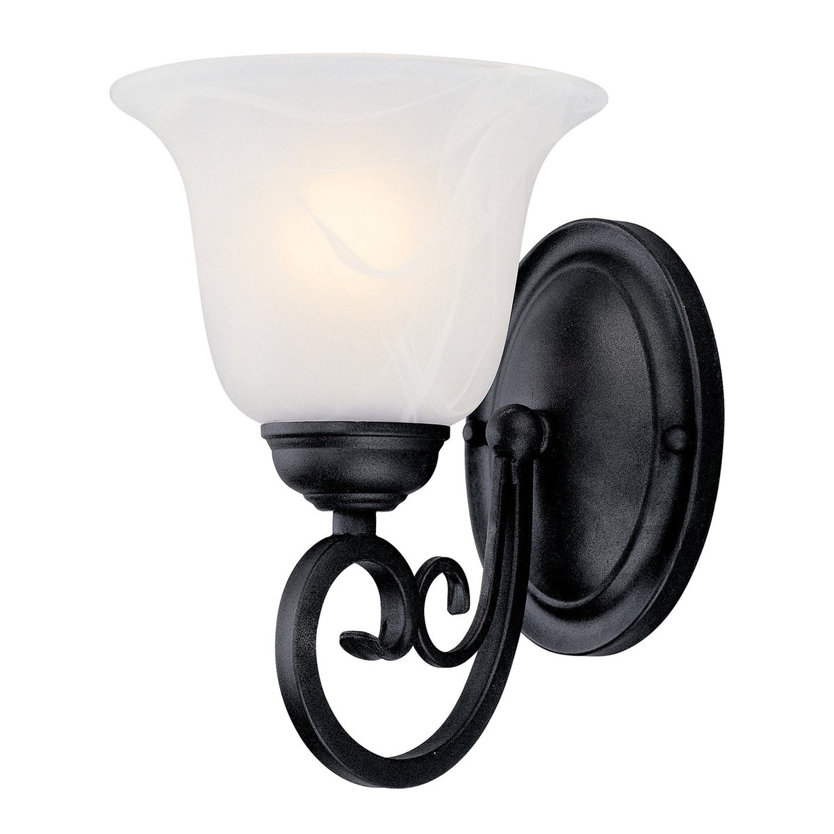 Tuscany Matte Black 54-4858 Single Bulb Wall Sconce / Bathroom Light