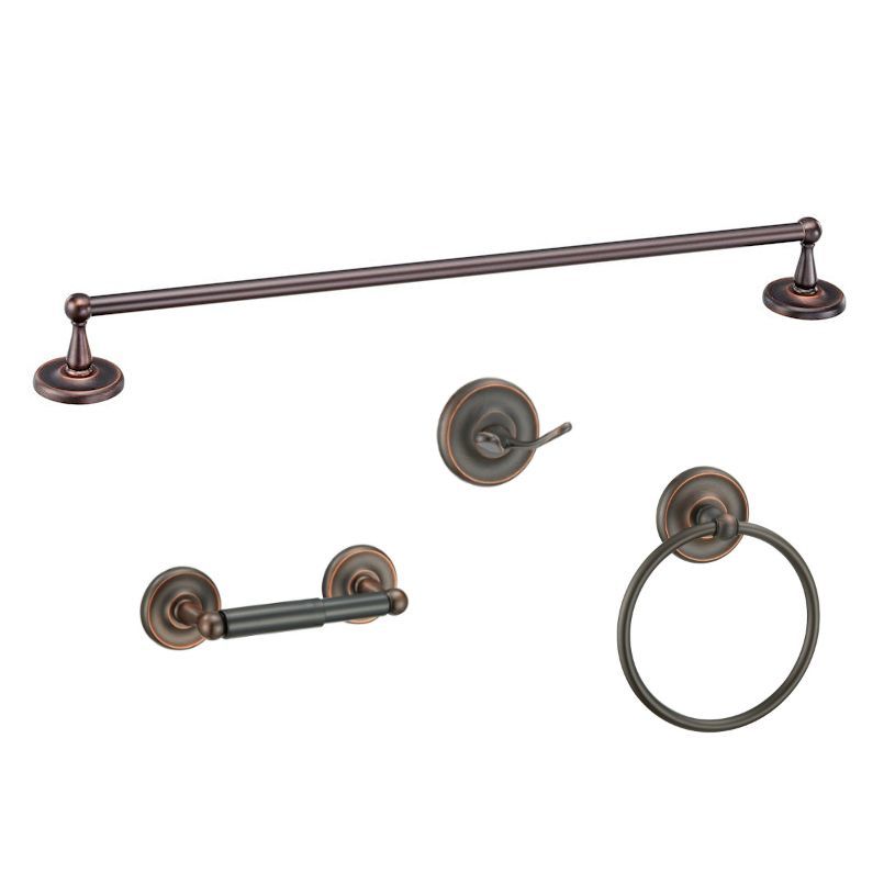 Maxim Series 4 Piece Oil Rubbed Bronze Bathroom Hardware Set