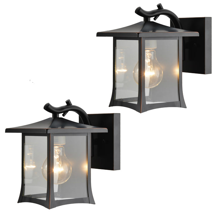 Oil Rubbed Bronze Outdoor Patio / Porch Exterior Light Fixtures - Twin Pack : 73475