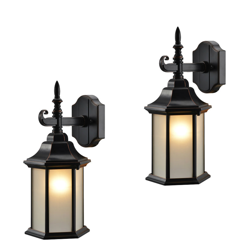 Oil Rubbed Bronze Outdoor Patio / Porch Exterior Light Fixtures - Twin Pack : 19-2132