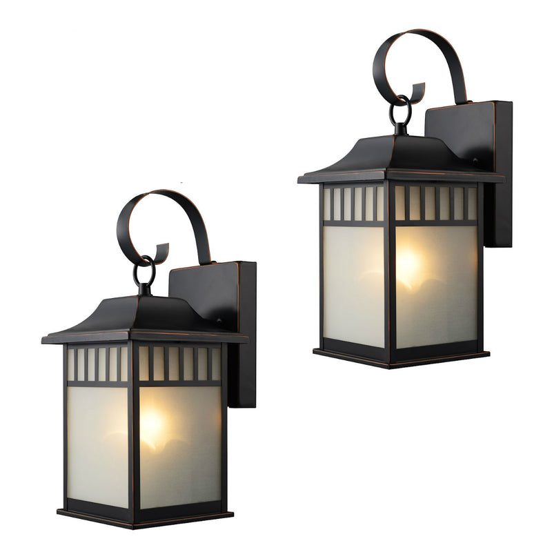 Oil Rubbed Bronze Outdoor Patio / Porch Exterior Light Fixtures - Twin Pack : 73477