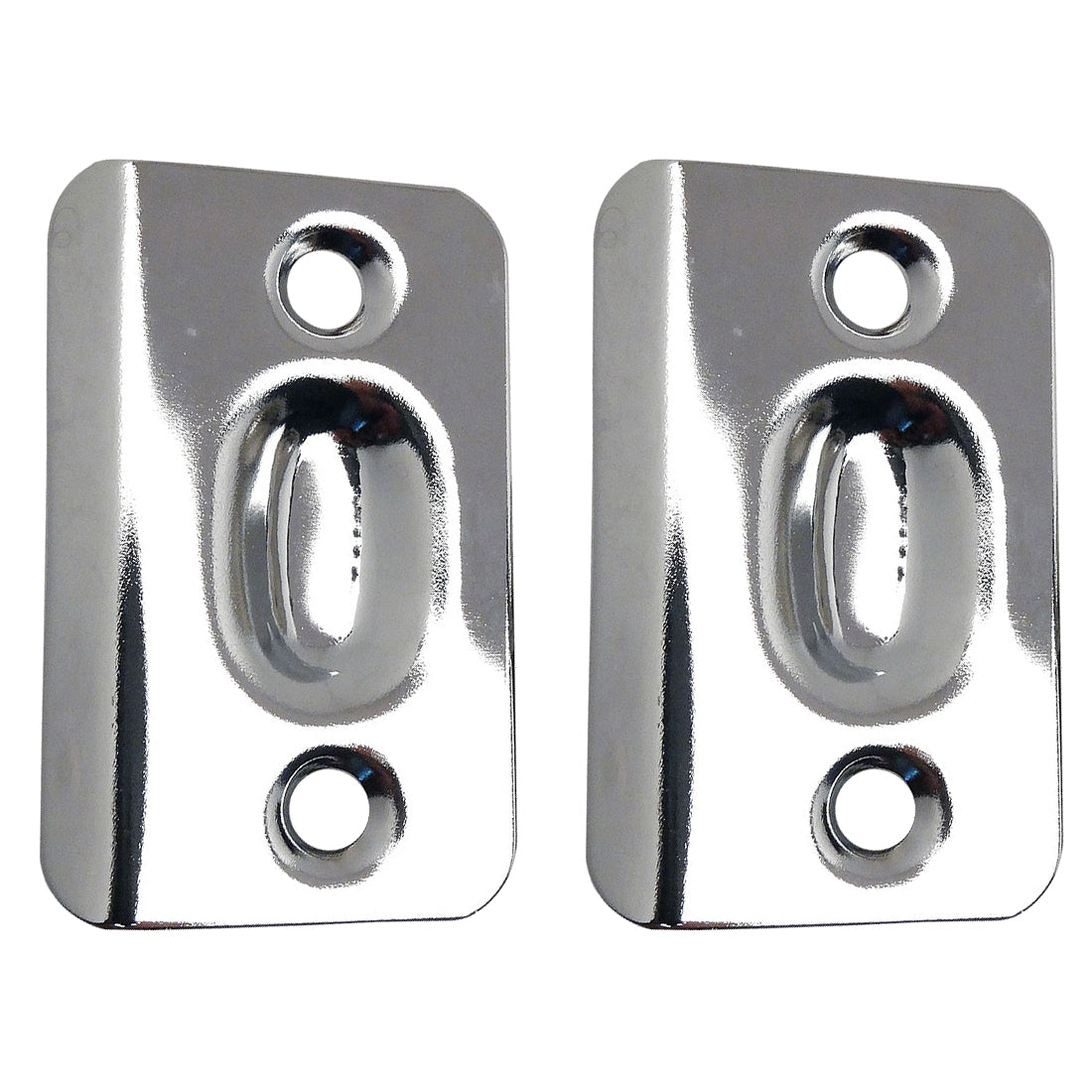 Polished Chrome Replacement Ball Catch Strike Plates (Pair)