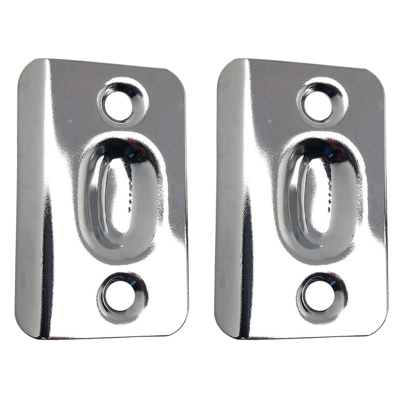 Polished Chrome Replacement Ball Catch Strike Plates (Pair)