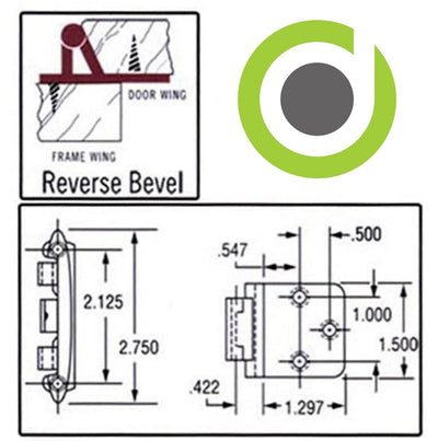 Amerock BP7630-BB Burnished Brass 30-Degree Reverse Bevel Hinge (Pair)