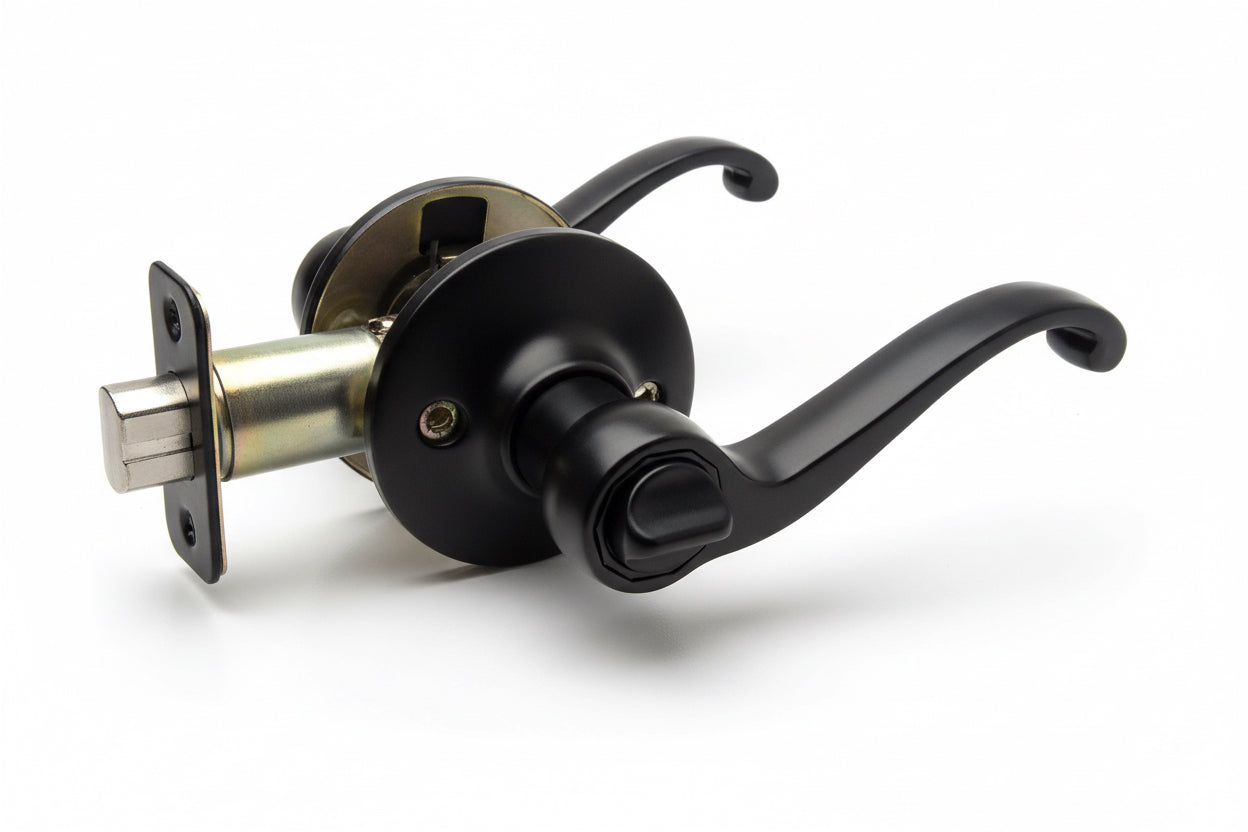 Designers Impressions Richmond Privacy Door Lever, Matte Black ...