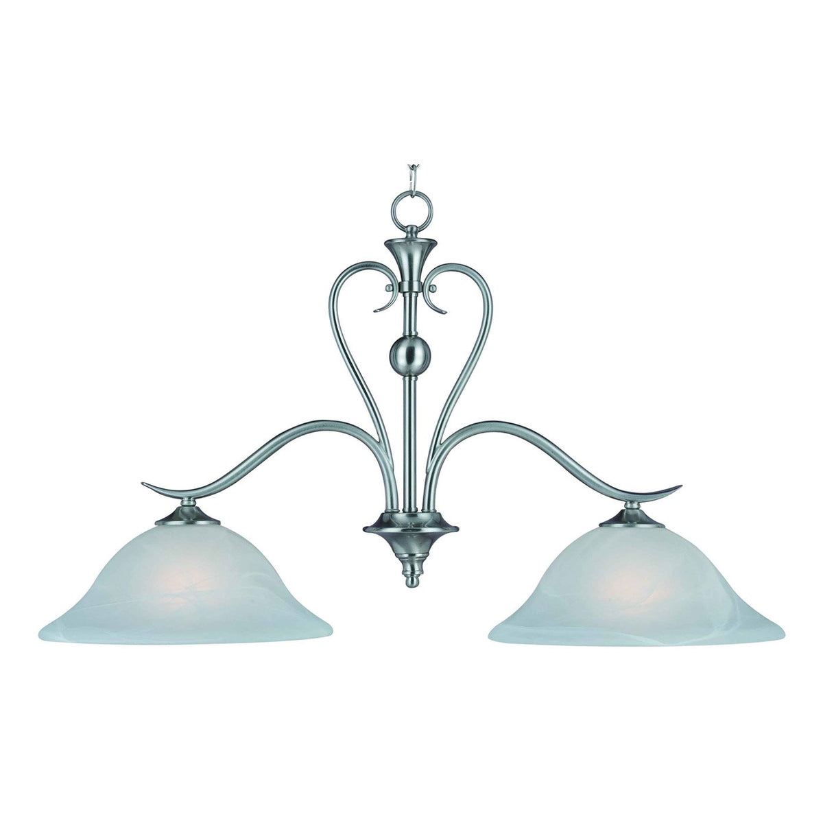 Dover Satin Nickel 2 Light Pendant Light Fixture : 10-4104
