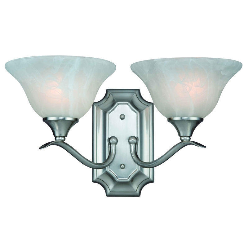 Dover Satin Nickel 2 Light Wall Sconce / Bathroom Fixture : 10-4692