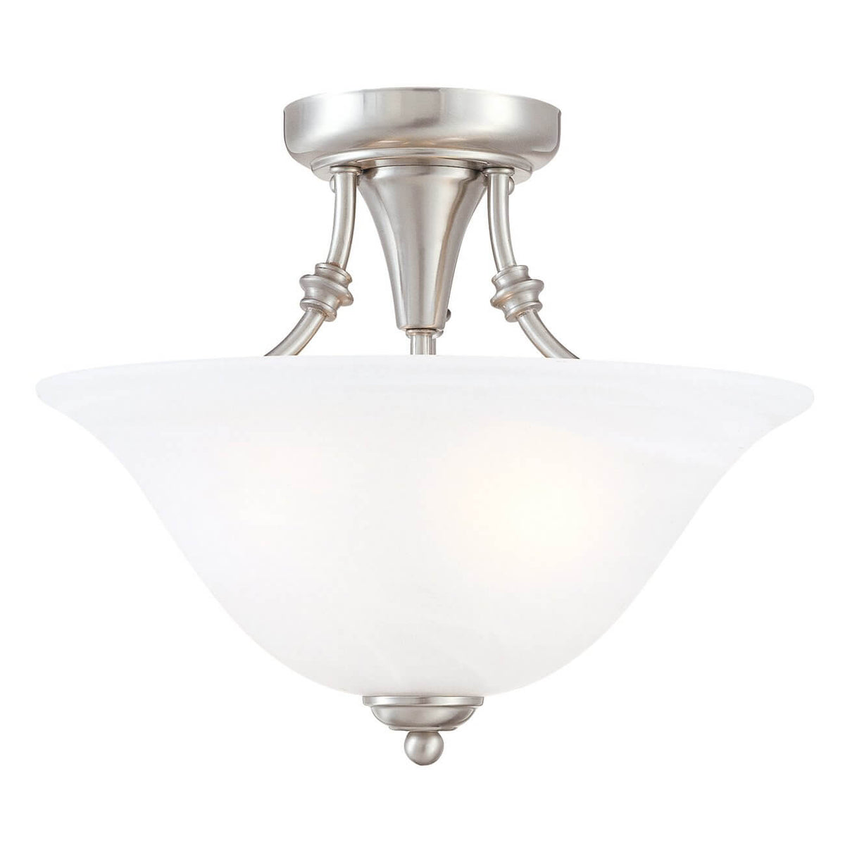 Bristol Satin Nickel Semi-Flush Mount Ceiling Light: 54-4676