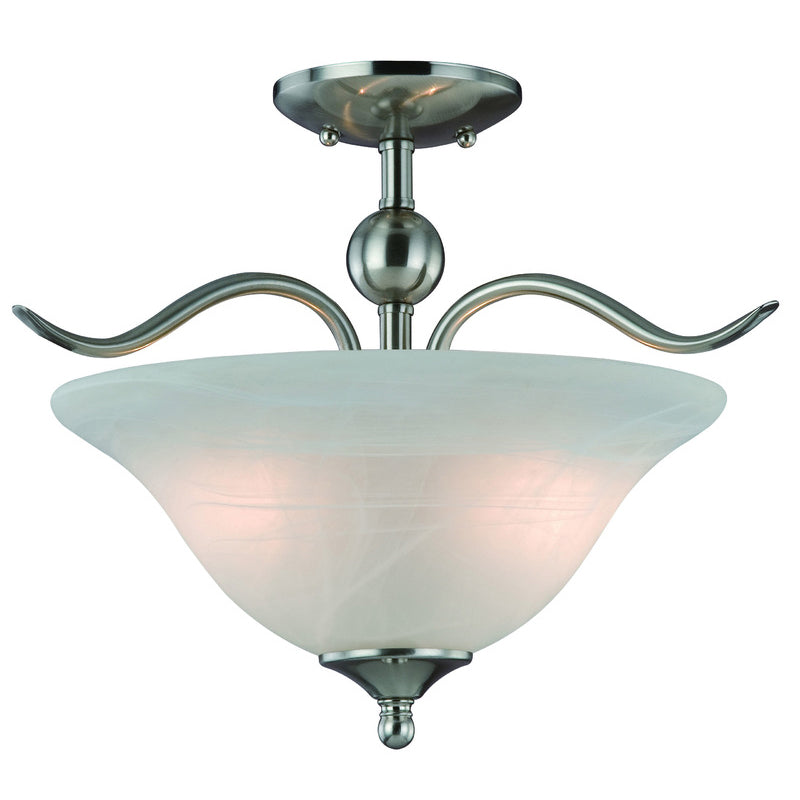 Dover Satin Nickel Semi-Flush Mount Ceiling Light Fixture: 10-4289