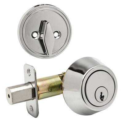 Designers Impressions Polished Chrome Single Cylinder Deadbolt