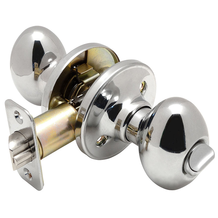 Somerset Privacy Door Knob, Polished Chrome