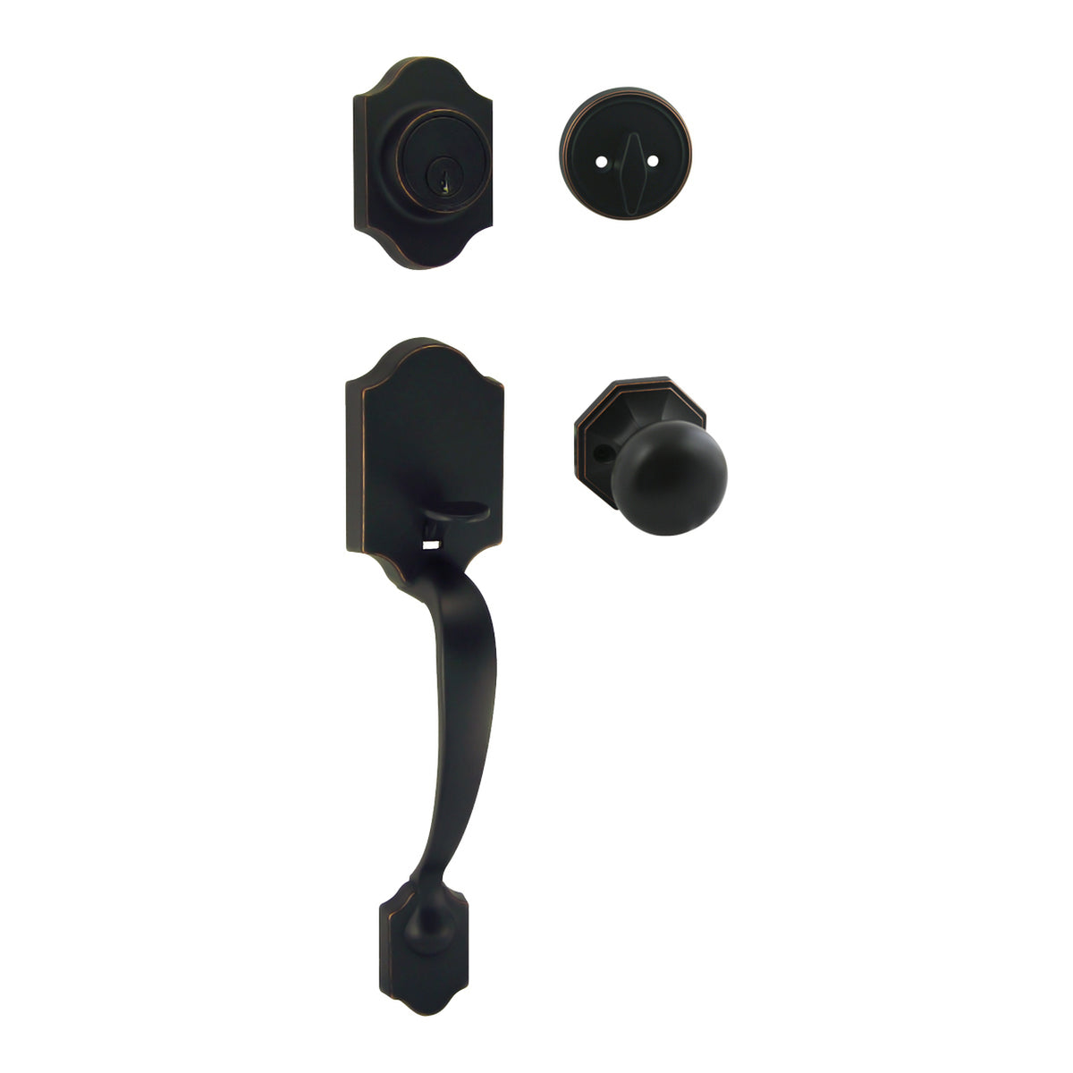 Valhala Oil Rubbed Bronze Decorative Handleset with Stanton Knob