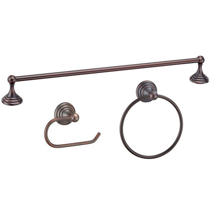 Stockton Series 3 Piece Oil Rubbed Bronze Bathroom Hardware Set