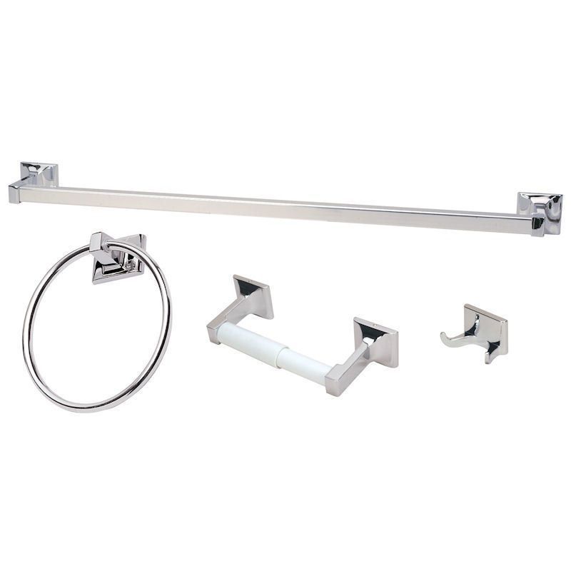 Sunset Series 4 Piece Polished Chrome Bathroom Hardware Set