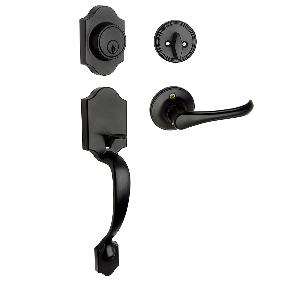Valhala Matte Black Decorative Handleset with Rochester Lever