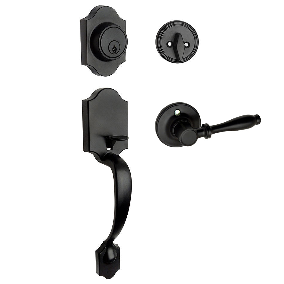 Valhala Matte Black Decorative Handleset with Villa Lever