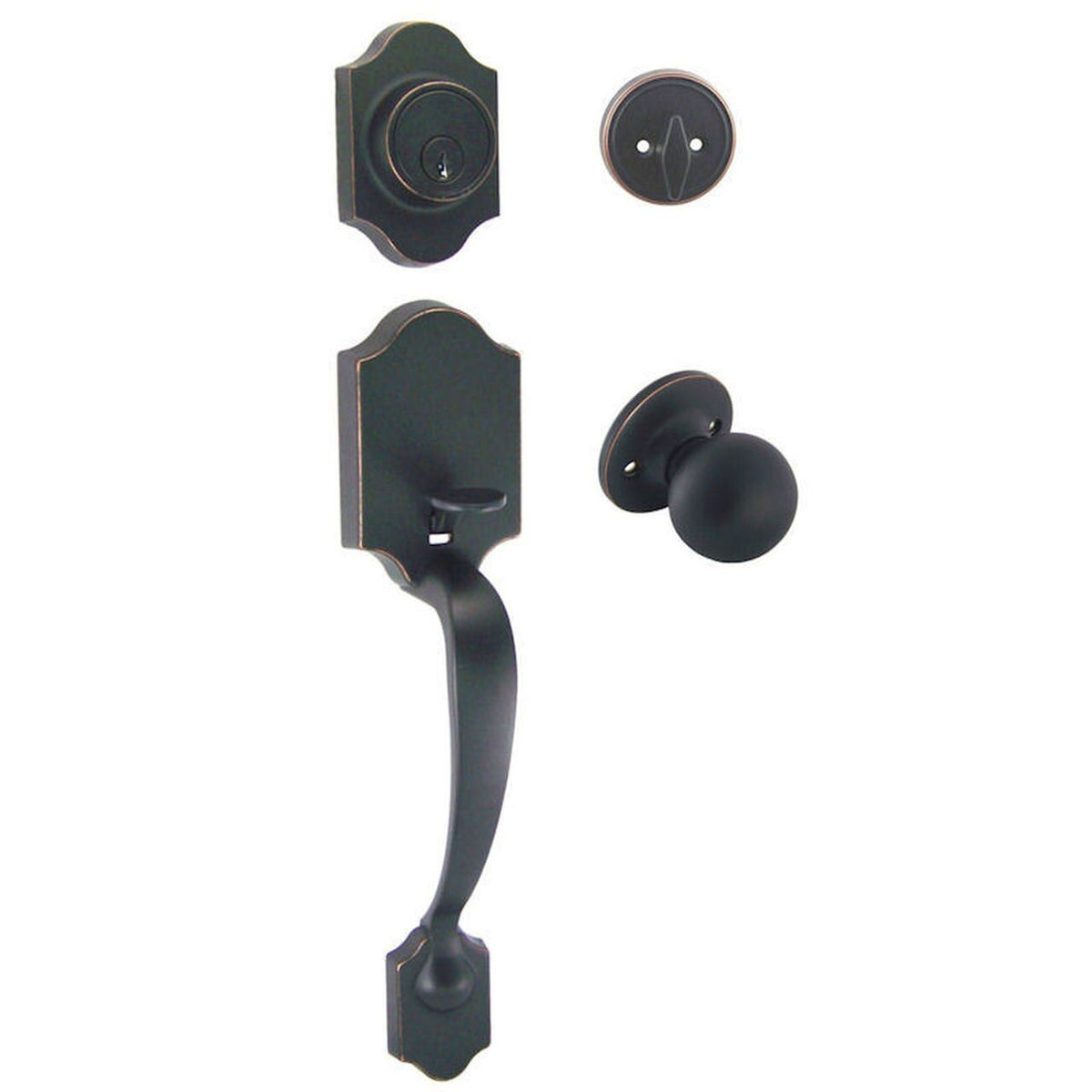 Valhala Oil Rubbed Bronze Decorative Handleset with Ashland Knob